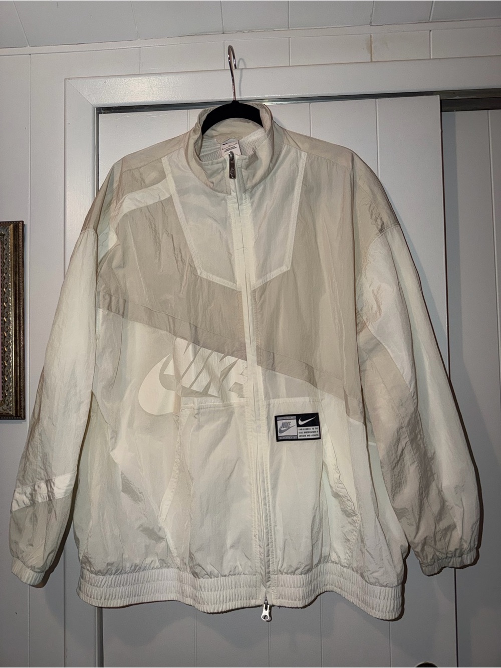Nike Sportswear Sail / Lt Orewood Brown Oversized Blocked Windbreaker Jacket